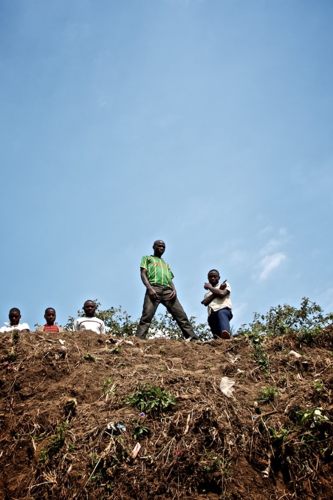 Displaced young people in the Katale Camp. Masisi, North Kivu, August 2013.